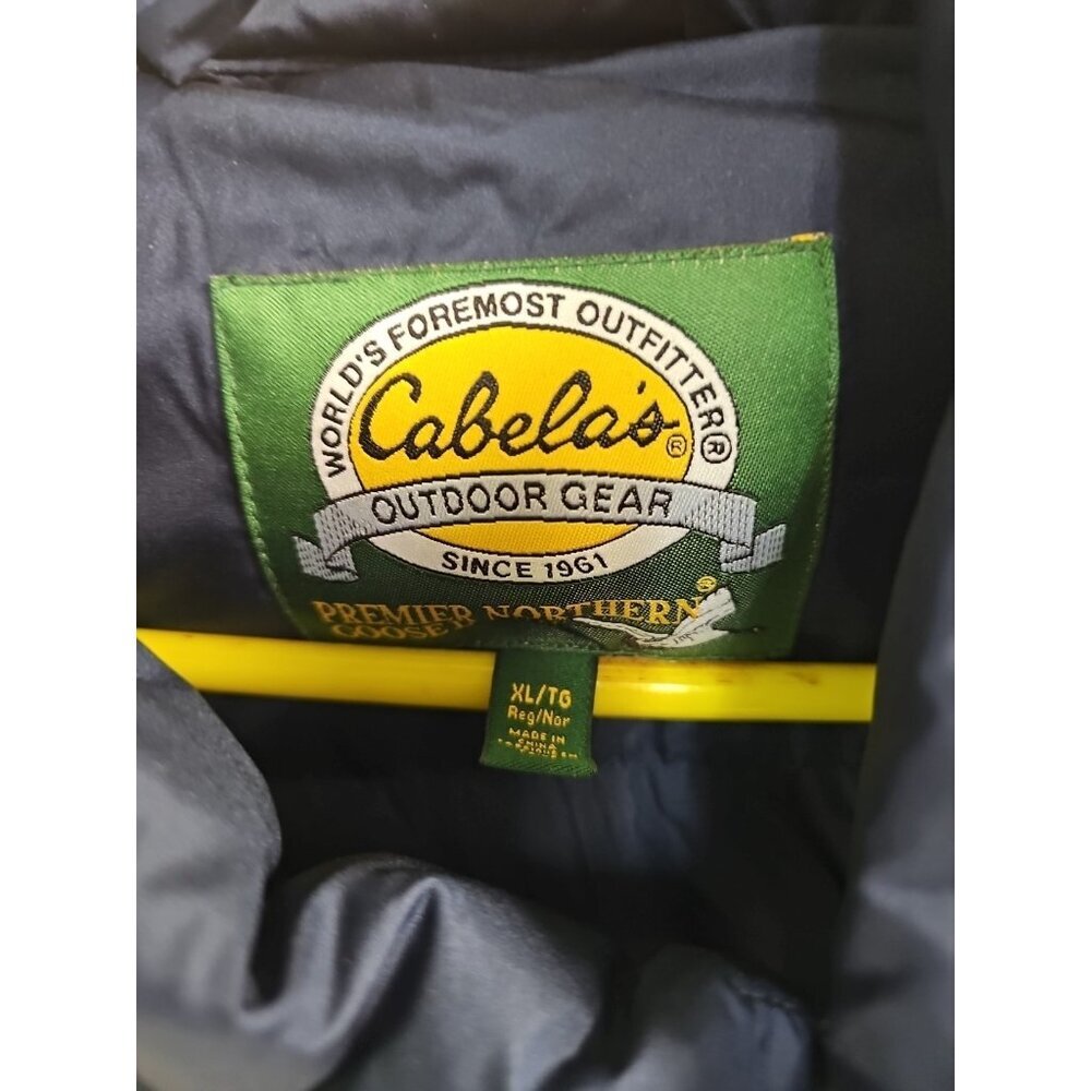 Cabelas Puffer Premier‎ Northern Vest Goose Down Men’s Sz XL  Blue - Picture 2 of 6